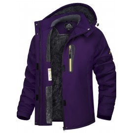 Women's Plus Size Ski Jacket Winter Outdoor Windproof Waterproof Soft Shell Jacket Detachable Snow Cap 5 Pocket Warm Fleece Lining Thickened Thermal Coat Outdoor Sports Ski Snowboard Hiking Camping Mountaineering Large Size Jacket